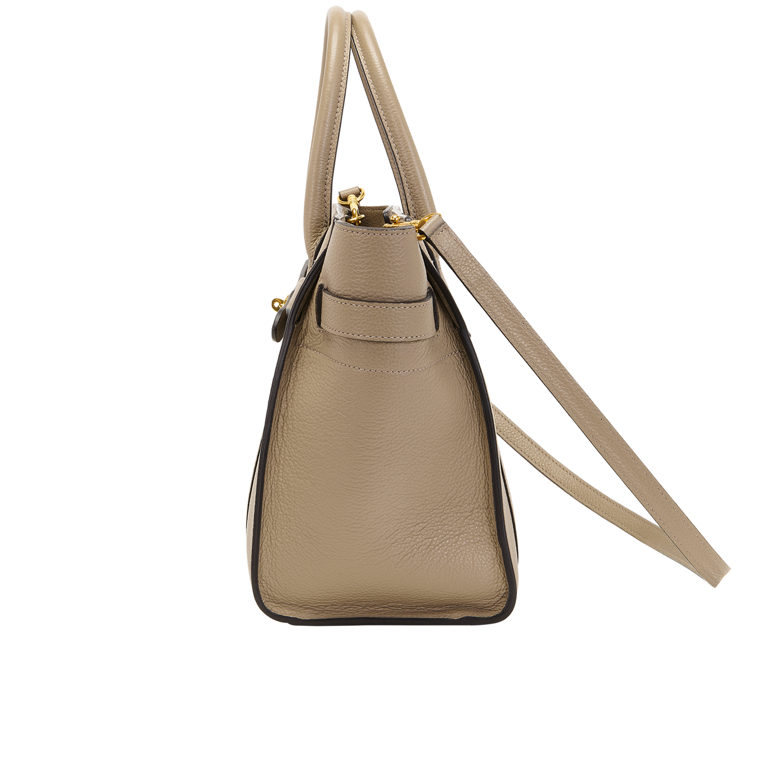 Small Zipped Bayswater, &pound;495, Handbags, Taupe, Leather, Bottom view